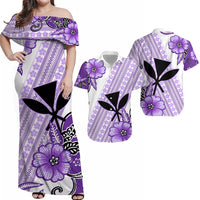 Hawaii Matching Hawaiian Shirt And Dress Kakau Tribal Purple Batik Floral Ver.02 LT13 - Wonder Print Shop