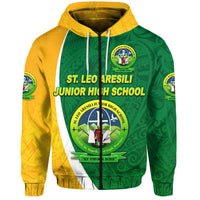 St. Leo Aresili Junior High School Zip Hoodie Simple Style LT8 - Wonder Print Shop