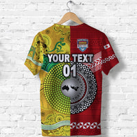 Custom Mate MaA Tonga Ngatu And Australia Wallabies Aboriginal T Shirt Rugby Together LT8 - Wonder Print Shop