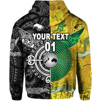 Custom New Zealand Maori All Black And Australia Wallabies Aboriginal Hoodie Rugby Together LT8 - Wonder Print Shop