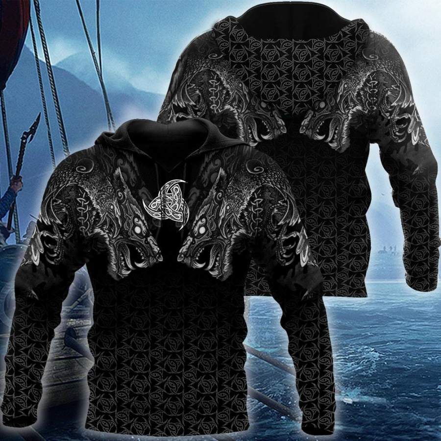 viking-clothing-fenrir-wolf-and-triple-horn-of-odin-viking-hoodie