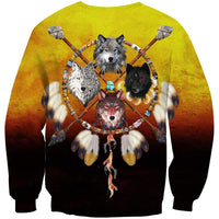 Wolves Warriors Native American Design 3D Sweatshirt LT10 - Wonder Print Shop