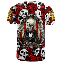 Custom Skull Rose King Death Cannot Divide Us T Shirt LT2 - Wonder Print Shop