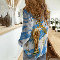 Argentina Football World Cup 2022 Women Casual Shirt - LT2 - Wonder Print Shop