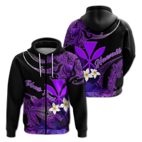 Custom Hawaii Turtle With Plumeria Leaf Purple Hoodie LT12 - Wonder Print Shop