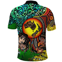 Australia Aboriginal Kangaroo Combine New Zealand Maori Kiwi Bird Polo Shirt LT2 - Wonder Print Shop