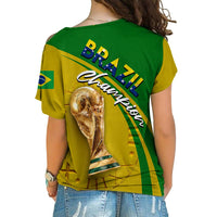 Brazil Football World Cup 2022 Cross Shoulder Shirt - LT2