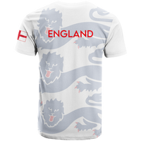 England football T-shirt back, white with light blue flag pattern and red 'ENGLAND'