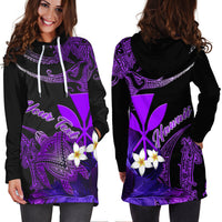Custom Personalised Hawaii Turtle With Plumeria Leaf Purple Women Hoodie Dress LT12 - Wonder Print Shop