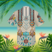 Turquoise Blue Pattern Breastplate Native American Hawaiian Shirt 3D LT10 - Wonder Print Shop