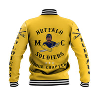 (Custom Personalised) Buffalo Soldiers Motorcycle Club BSMC Baseball Jacket Simple Style - Gold LT8 - Wonder Print Shop