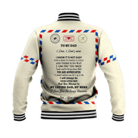 (Custom) Father Day Baseball Jacket Letter From Son Simple Style LT8 - Wonder Print Shop