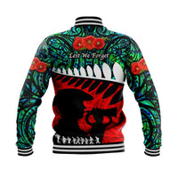 New Zealand Maori ANZAC Baseball Jacket Remembrance Soldier Turquoise LT8 - Wonder Print Shop