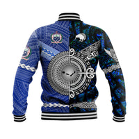 Samoa and New Zealand Baseball Jacket Together Blue LT8 - Wonder Print Shop
