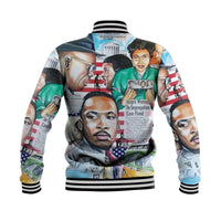 Civil Rights Leaders Baseball Jacket Newspaper Art Version LT8 - Wonder Print Shop