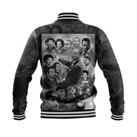 Civil Rights Leaders Baseball Jacket Black White Vintage Style LT8 - Wonder Print Shop
