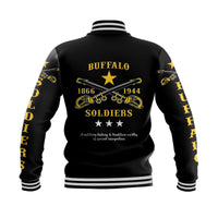 (Custom Personalised) Buffalo Soldiers Baseball Jacket African American Military Original Style - Black LT8 - Wonder Print Shop
