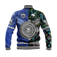 Samoa and New Zealand Baseball Jacket Together Paua Shell LT8 - Wonder Print Shop
