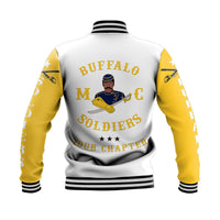 (Custom Personalised) Buffalo Soldiers Motorcycle Club BSMC Baseball Jacket Simple Style - White Gold LT8 - Wonder Print Shop