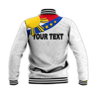 Custom Personalised Pilipinas Baseball Jacket Simple Style- White LT6 - Wonder Print Shop