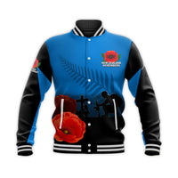 (Custom Personalised) Anzac Day- New Zealand Remembers Baseball Jacket LT6 - Wonder Print Shop