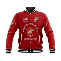 (Custom) Montford Point Marines Baseball Jacket Shirt African-American Marine Corps Original - Red LT8 - Wonder Print Shop