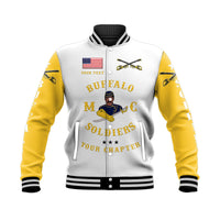 (Custom Personalised) Buffalo Soldiers Motorcycle Club BSMC Baseball Jacket Simple Style - White Gold LT8 - Wonder Print Shop