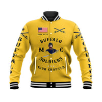 (Custom Personalised) Buffalo Soldiers Motorcycle Club BSMC Baseball Jacket Simple Style - Gold LT8 - Wonder Print Shop