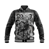 Civil Rights Leaders Baseball Jacket Black White Vintage Style LT8 - Wonder Print Shop