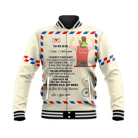 (Custom) Father Day Baseball Jacket Letter From Daughter Simple Style LT8 - Wonder Print Shop