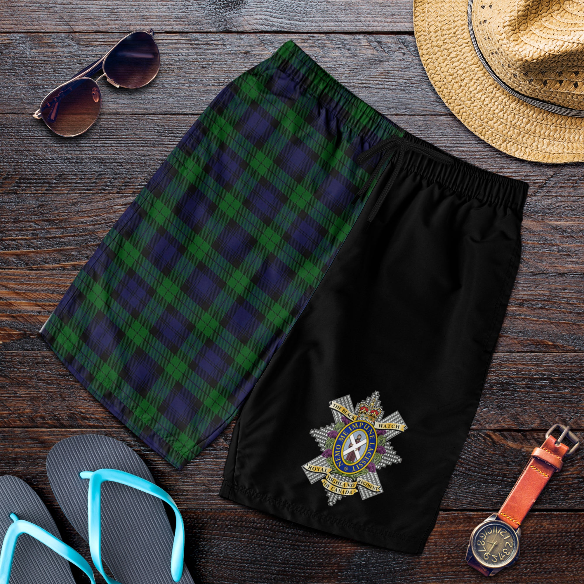 scottish-black-watch-of-canada-clan-crest-tartan-half-of-me-men-shorts