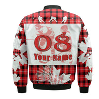 (Custom Personalised) Fathers Day - Canada Hockey Bomber Jacket - Maple Leaf Tartan LT9 - Wonder Print Shop