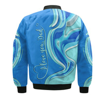 Fathers Day Fishing Quotes Bomber Jacket - Ocean Wave Style LT9 - Wonder Print Shop