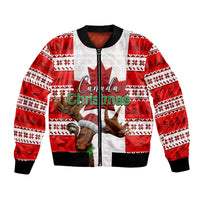 Christmas Moose Canada Bomber Jacket Flag Style LT6 - Wonder Print Shop