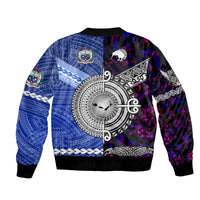 Samoa and New Zealand Bomber Jacket Together Purple LT8 - Wonder Print Shop
