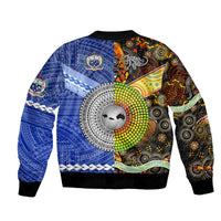 Samoa and Australia Aboriginal Bomber Jacket Together LT8 - Wonder Print Shop