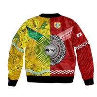 Tonga Ikale Tahi Ngatu And Australia Wallabies Aboriginal Bomber Jacket Rugby Together LT8 - Wonder Print Shop