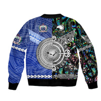 Samoa and New Zealand Bomber Jacket Together Paua Shell LT8 - Wonder Print Shop