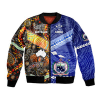 Samoa and Australia Aboriginal Bomber Jacket Together LT8 - Wonder Print Shop
