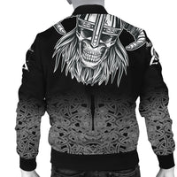 Skull Viking Bomber Jacket Ornate Pattern RLT12 - Wonder Print Shop