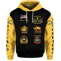 Custom Buffalo Soldiers Hoodie African American Military Original Style Black Gold LT8 - Wonder Print Shop