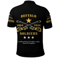 Custom Buffalo Soldiers Polo Shirt African American Military Simple Style Black LT8 - Wonder Print Shop