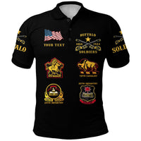 Custom Buffalo Soldiers Polo Shirt African American Military Original Style Black LT8 - Wonder Print Shop