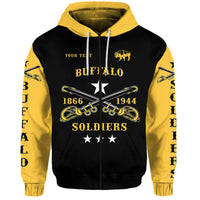 Custom Buffalo Soldiers Hoodie African American Military Simple Style Black Gold LT8 - Wonder Print Shop