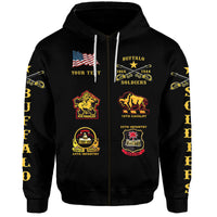 Custom Buffalo Soldiers Hoodie African American Military Original Style Black LT8 - Wonder Print Shop