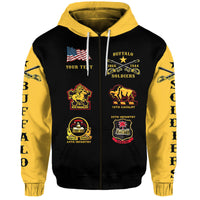 Custom Buffalo Soldiers Hoodie African American Military Original Style Black Gold LT8 - Wonder Print Shop