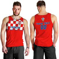 (Custom Personalised) Croatia Football 2022 Checkerboard Men Tank Top - LT12