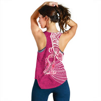 Custom Personalised Breast Cancer Pink Ribbon Butterfly Polynesian Pink Version Women Tank Top LT12 - Wonder Print Shop