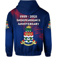 Cayman Islands Zip Hoodie Coat Of Arms Independence Anniversary Simple Style Blue LT8 - Wonder Print Shop