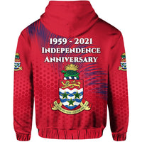 Cayman Islands Zip Hoodie Coat Of Arms Independence Anniversary Simple Style Red LT8 - Wonder Print Shop